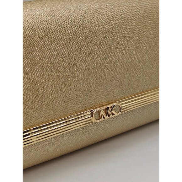 MICHAEL KORS Mona metallic leather clutchc shoulder bag - GOLD - Picture 3 of 8